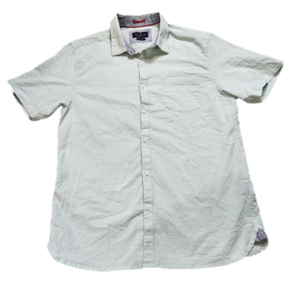 Men's Casual shirt Button down Short sleeves Cotton Size XL ACROSS THE POND - Picture 2 of 14